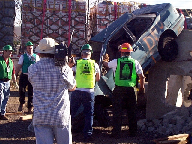 Preparing to extract the victim