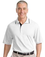 Sport shirt with contrasting trim-white