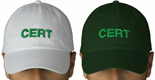 CERT-embroidered caps